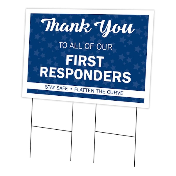 Amistad 24 x 36 in. Yard Sign & Stake - Thank You to All of Our First Responders AM2070667 - main